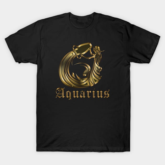 aquarius gold edition T-Shirt by INDONESIA68